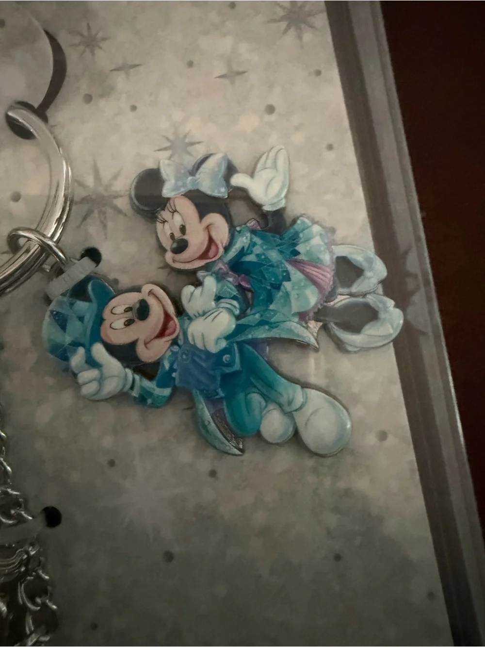 Disney Sea 25th Anniversary Sparkling Jubilee Keychain Mickey & Minnie Unopened